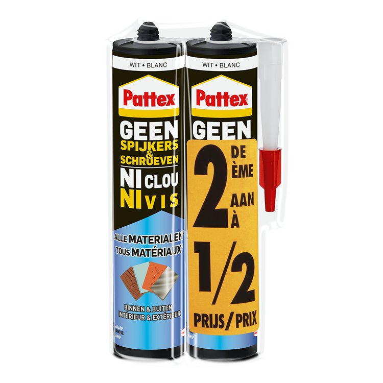 Pattex 1066729 – Patex Duopack ohne Nägel, ohne Schrauben innen außen | 6 Stück