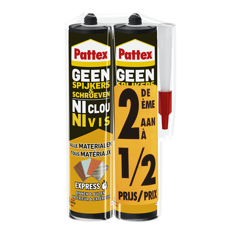 Pattex 1066732 – Patex Duopack ohne Nägel, ohne Schrauben Express | 6 Stück
