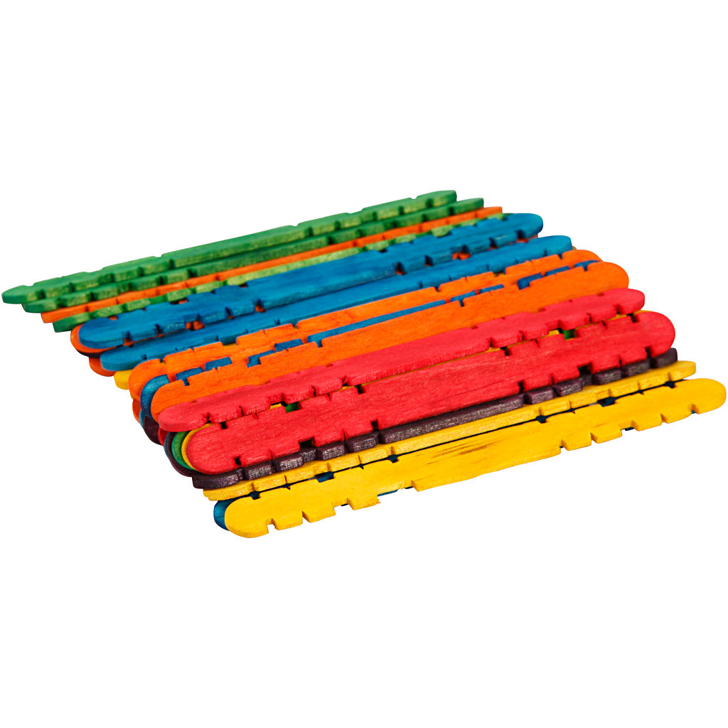 Creativ Company Bauholz, L: 11,4 cm, B: 10 mm, verschiedene Farben, 30 Stück 1 Box