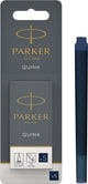 Parker lange Füllfederhalter-Tintenpatronen | blaue schwarze Quink-Tinte | 5 Füllfederhalterpatronen (Hangsell-Packung)