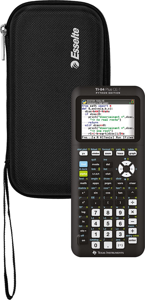 Texas Instruments Ti-84 Plus CE-T Python + esselte Gehäuse schwarz – Grafikrechner