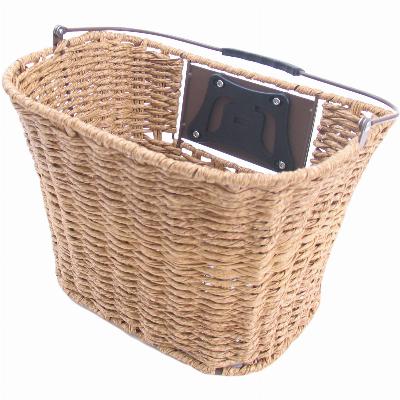 BÜCHEL Fahrradkorb Stadt Rattan Klick Bruin