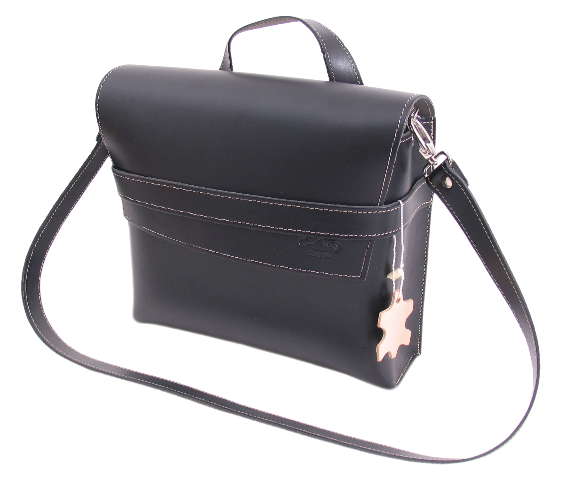 Monte Grappa Fahrradbeutel Leder 7,5 Liter 30 x 10 x 25 Liter schwarz