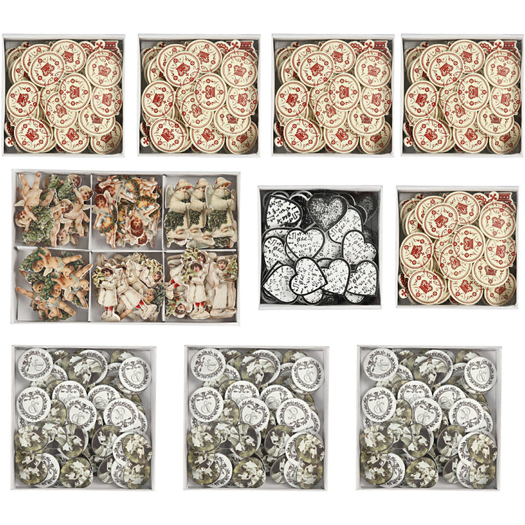 Creativ Company Holzfiguren, Größe 20-50 mm, Inhalt kann variieren, 10 Box 1 Box