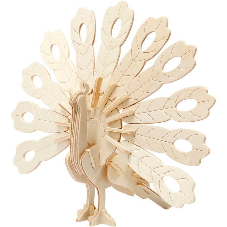 Creativ Company 3D-Puzzle, Pfau, Maße 10x20,5x17,5 cm, 1 Stück
