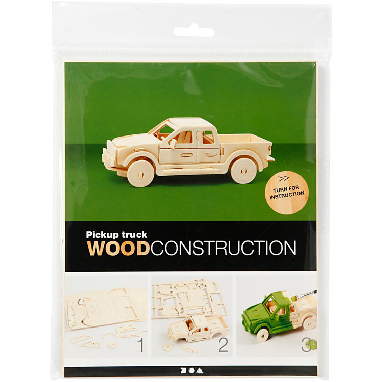 Creativ Company 3D-Puzzle, Pick-up-Truck, Maße 19,5x8x12 cm, 1 Stück