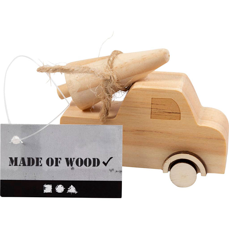 Creativ Firmenwagen mit Weihnachtsbaum, H: 6 cm, L: 7 cm, B: 3,5 cm, 1 Stück
