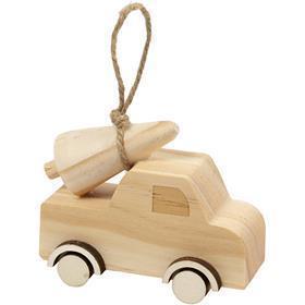 Creativ Firmenwagen mit Weihnachtsbaum, H: 6 cm, L: 7 cm, B: 3,5 cm, 1 Stück