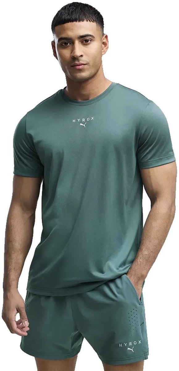 Puma x Hyrox Poly Graphic Kurzarm-T-Shirt grün S Herren
