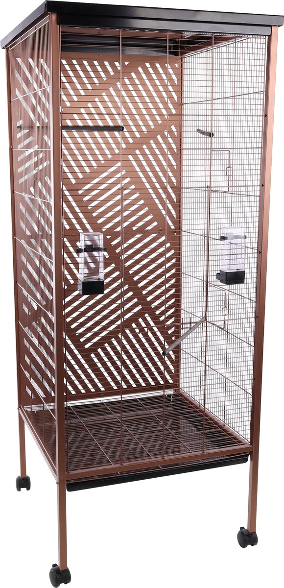 Flamingo-Voliere Falco – Kupfer – 63 x 65 x 152,5 cm – geräumiges und stilvolles Vogelgehege