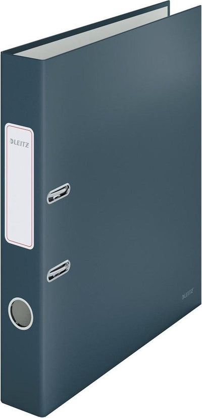 Leitz Cozy 180° A4-Ordner mit Rückenschild – 2-Ring mit weicher Oberfläche – Rückenbreite 50 mm – Samtgrau