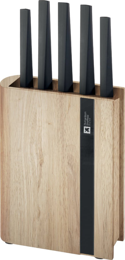Richardson Sheffield – Edge – 5-teiliges Messerset inklusive Messerblock – Naturholz