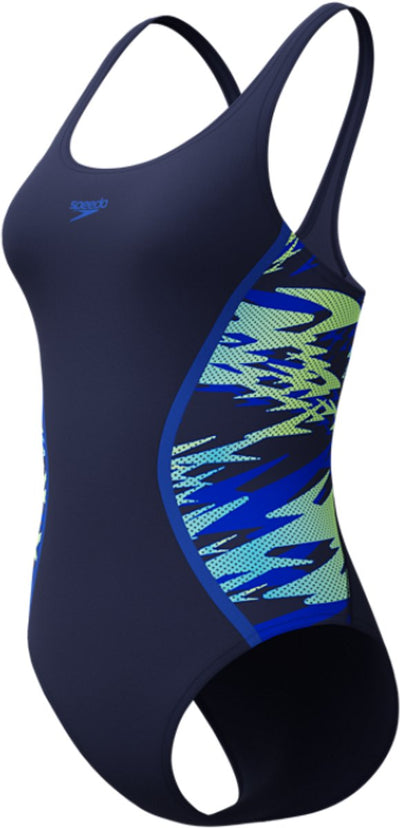 Speedo Hyperboom Muscleback 1-teiliger Damen-Sportbadeanzug – Marineblau