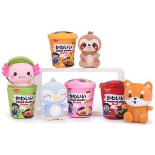 Kawaii Plüsch Nudeltopf mit Tier 4 sort. | 4 Stück