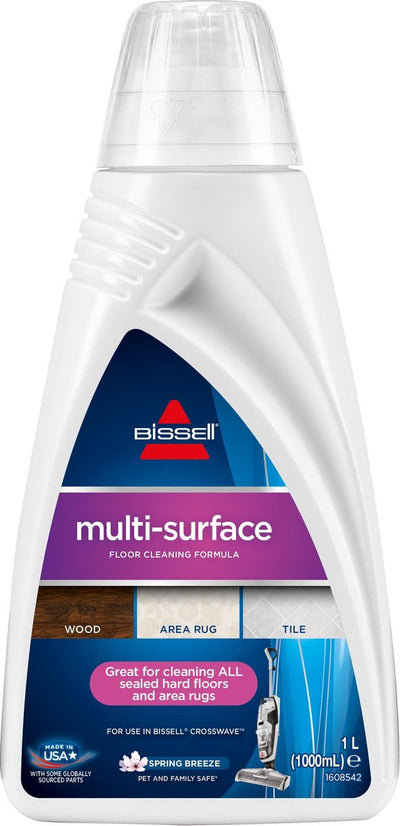 Bissell Multisurface 1l – Reiniger für Crosswave Spinwave – mühelose Schmutzentfernung – frischer Duft – schnell trocknend, streifenfrei – für Holz, Laminat, Fliesen, Vinyl – 1789l