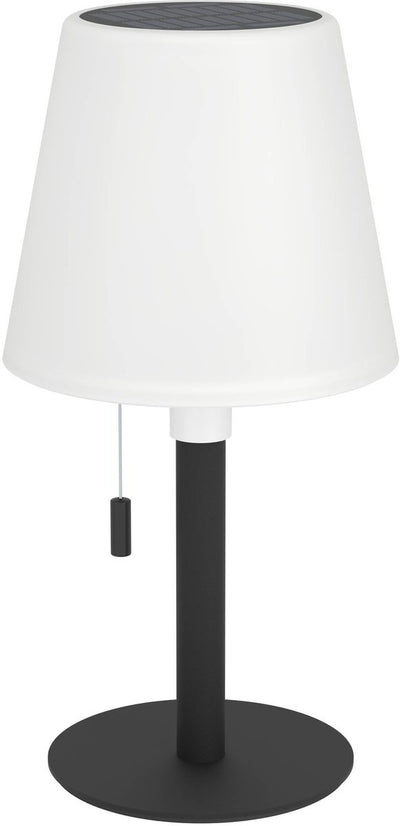 Eglo Montapalma Tischleuchte für drinnen und draußen – wiederaufladbar (bis zu 60 Stunden Licht) – Solar – 30 cm – Schwarz und Weiß – warmweißes Licht und einstellbares RGB – kabellos – dimmbar