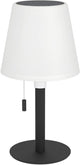 Eglo Montapalma Tischleuchte für drinnen und draußen – wiederaufladbar (bis zu 60 Stunden Licht) – Solar – 30 cm – Schwarz und Weiß – warmweißes Licht und einstellbares RGB – kabellos – dimmbar