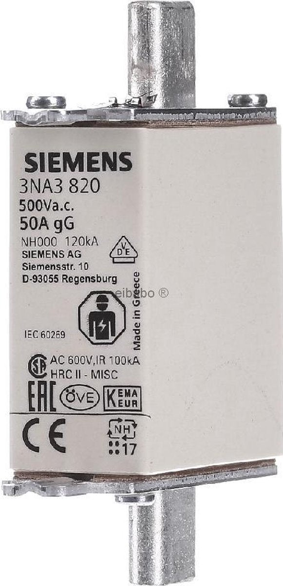 Siemens 3na3814 NH-Sicherung Sicherungsgröße: 000 35 A 500 V AC, 250 V AC 3 Stück(e)