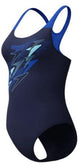 Speedo Medley Logo Medalist 1-teiliger Damen-Sportbadeanzug – Marineblau