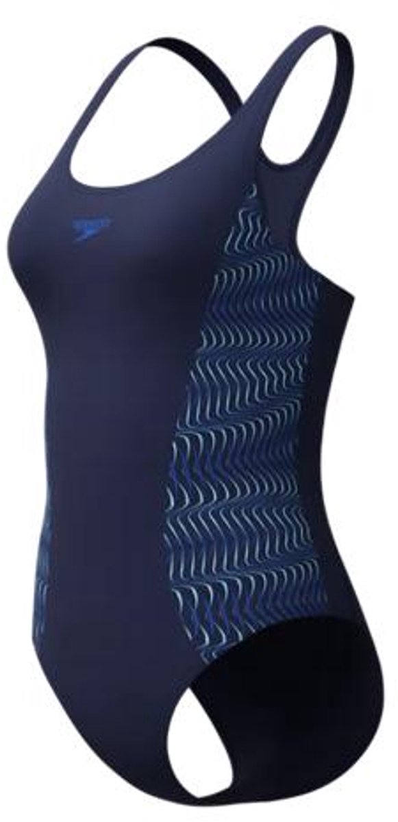 Speedo Placement Medalist 1-teiliger Damen-Sportbadeanzug – Marineblau