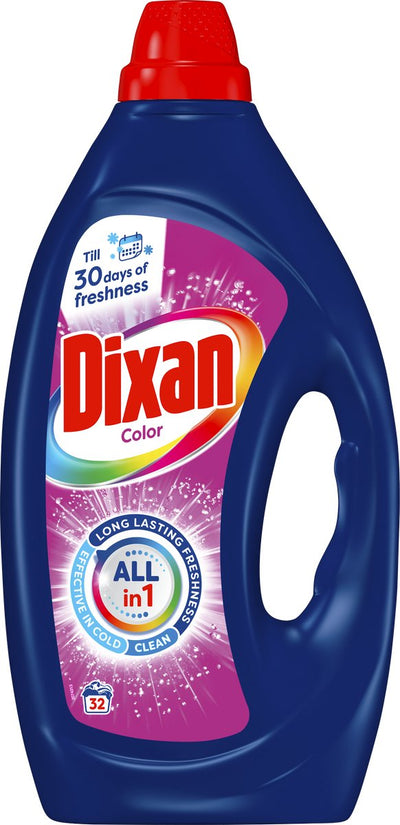 Dixan Gel Color - Flüssigwaschmittel - Buntwäsche - Zuverlässige Reinigung - 4 x 33 Wäschen - Vorteilspack