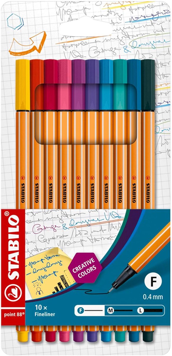 Stabilo Point 88 Fashion Colors Fineliner - 10 Stk.