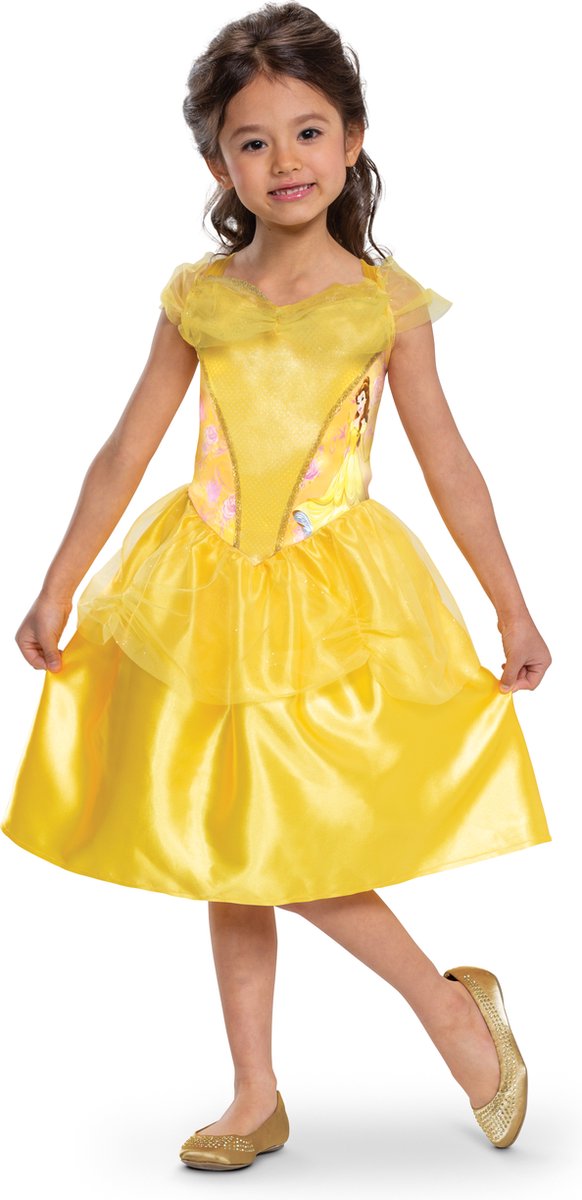 Verkleidung Disney Prinzessin – Die Schöne das Biest, Belle Basic Plus, Größe M (7-8 Jahre)