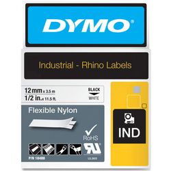 Klebeband Nylon Rhino Dymo 12mmx3,5m schwarz und weiß