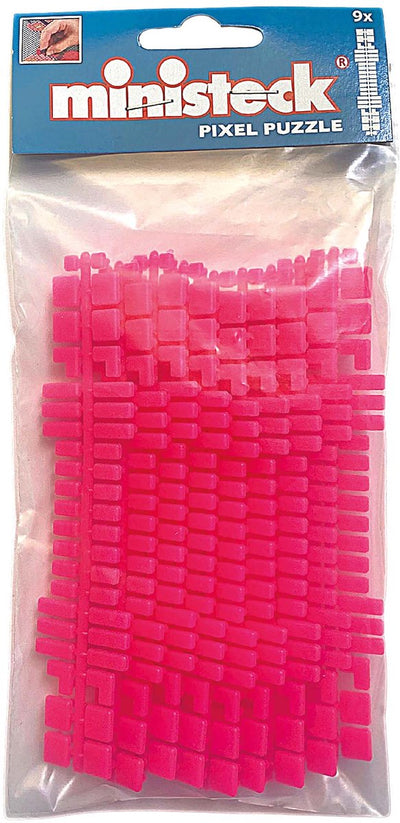 Ministeck-Spielzeug – neonpinke Farbstreifen, 9 Stück, Polybeutel, kreativ.