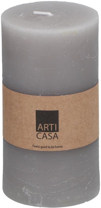 Arti casa Stumpenkerze ø7 x 13 cm – 46 Brennstunden – Grau
