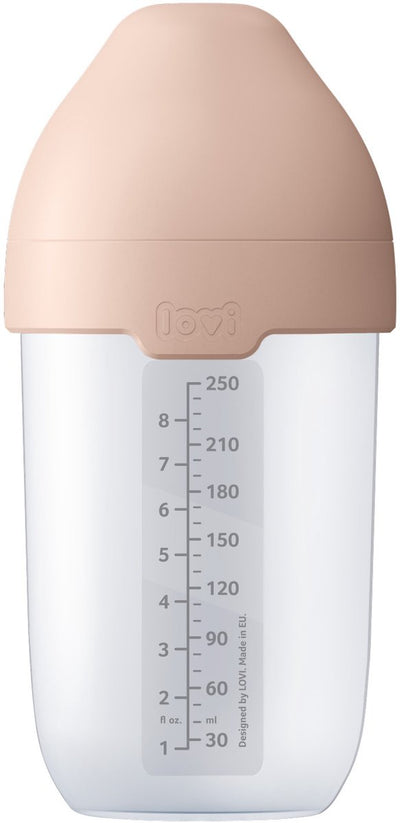 Difrax Lovi Dynamic Mammafeel Babyflasche – 250 ml – Rosa – 1 Stück
