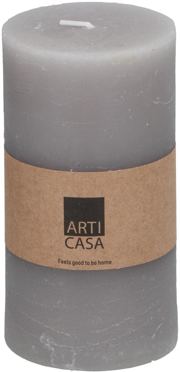 Arti casa Stumpenkerze ø7 x 13 cm – 46 Brennstunden – Grau