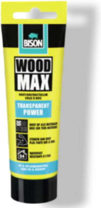 Bison Wood Max Transparent Power Tube 85 g, extrem schnell, für alle Holzarten, D4, hohe Anfangshaftung