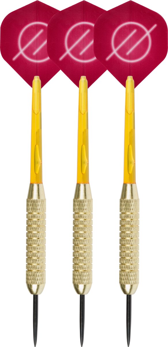 Faver Dartset komplett – Ersatzschäfte – messingbeschichtet – rot – 21 Gramm