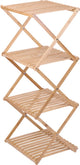 Alpina Badezimmerregal – 4-stöckig – 40 x 33,5 x 93,5 cm – faltbar – Bambus – Braun