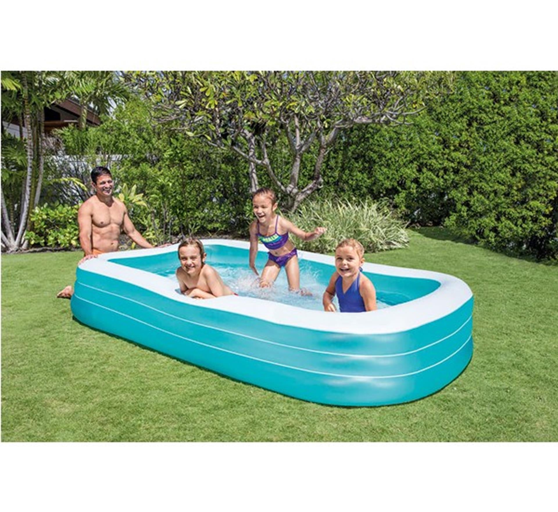 Intex aufblasbare Schwimmbadfamilienpool Blau
