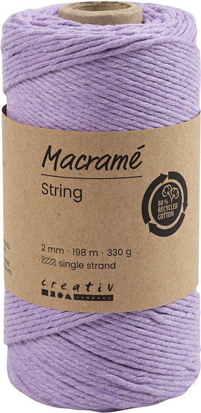 Creativ Company Macrame Cord Purple, 198m