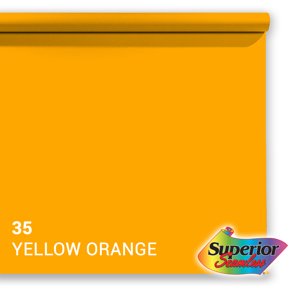 Überlegener Hintergrundpapier 35 Gelb-Orange 1,35 x 11 m