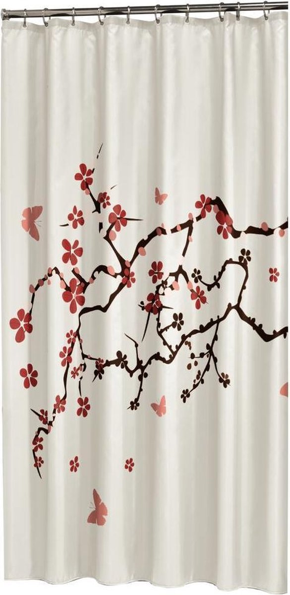 Robbenfellblüte - Duschvorhang 180x200 cm - Polyester - Rot