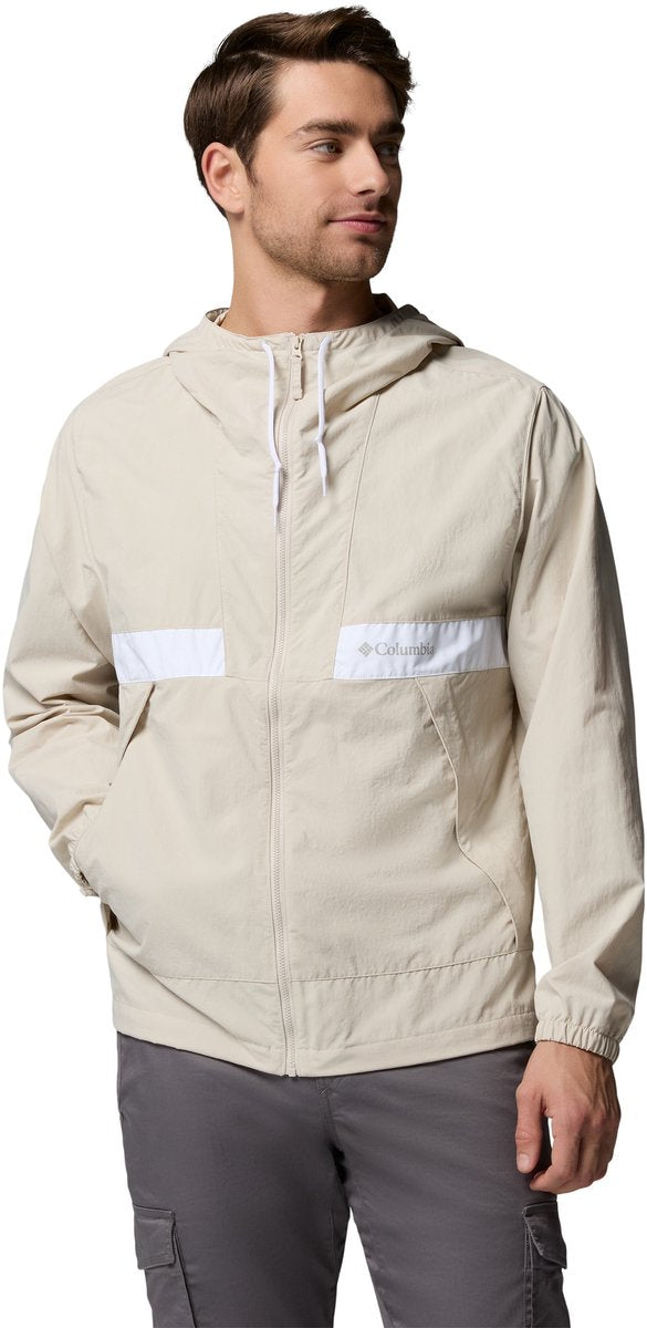 Columbia Spire Valley™ Kapuzen-Windbreaker-Herren-Outdoorjacke – dunkler Stein, weiß