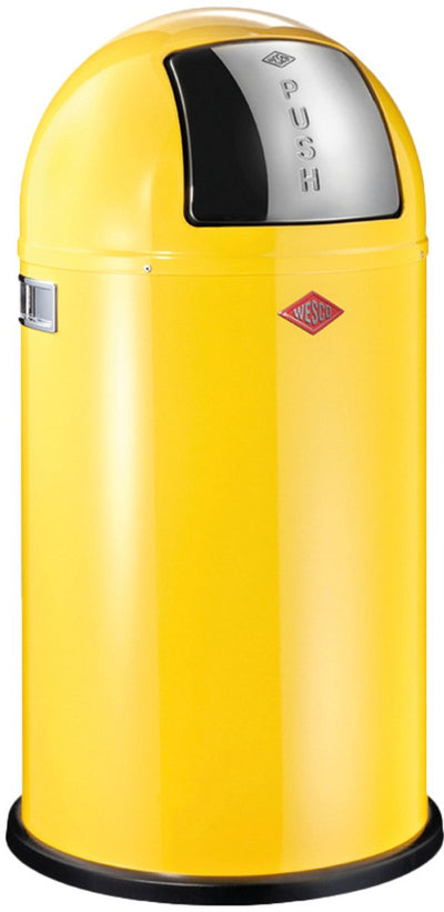 Wesco Pushboy Abfallbehälter | 50 Liter | Metall - zitronengelb | Mülleimer - hergestellt in Deutschland