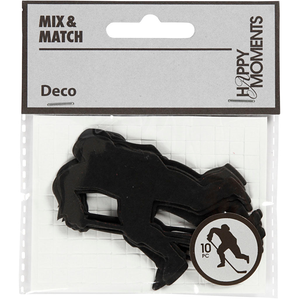 Creativ Firmenetikett, Eishockeyspieler, Größe 54x64 mm, schwarz, 10 Stück 1 Box