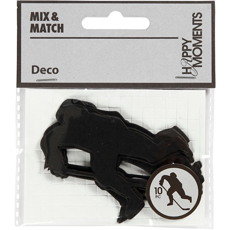 Creativ Firmenetikett, Eishockeyspieler, Größe 54x64 mm, schwarz, 10 Stück 1 Box