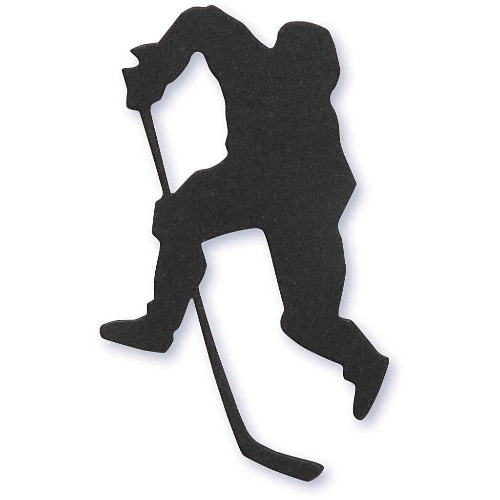 Creativ Firmenetikett, Eishockeyspieler, Größe 54x64 mm, schwarz, 10 Stück 1 Box