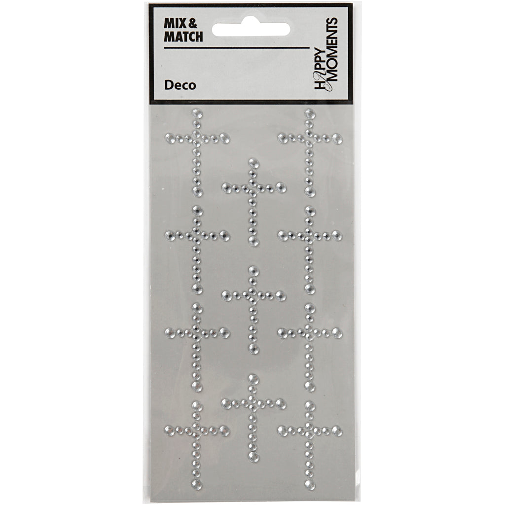 Creativ Company Strasssteine, Größe 35x25 mm, Silber, 11 Stück, 1 Box