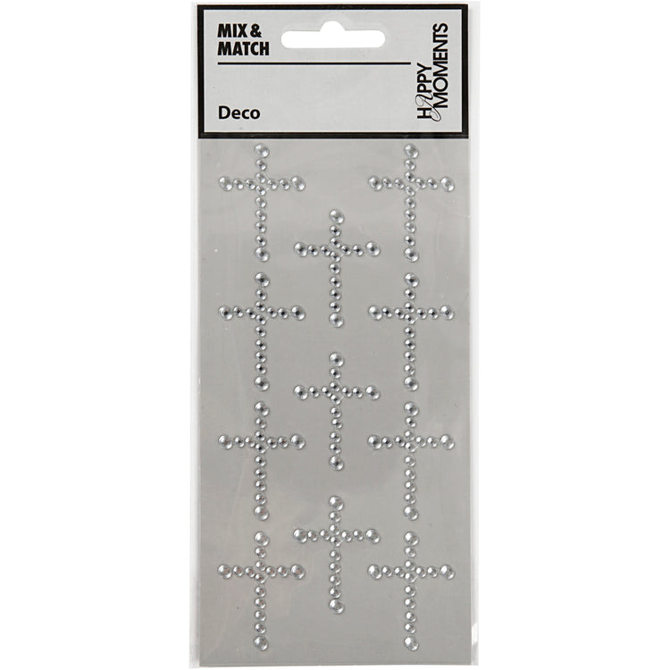 Creativ Company Strasssteine, Größe 35x25 mm, Silber, 11 Stück, 1 Box