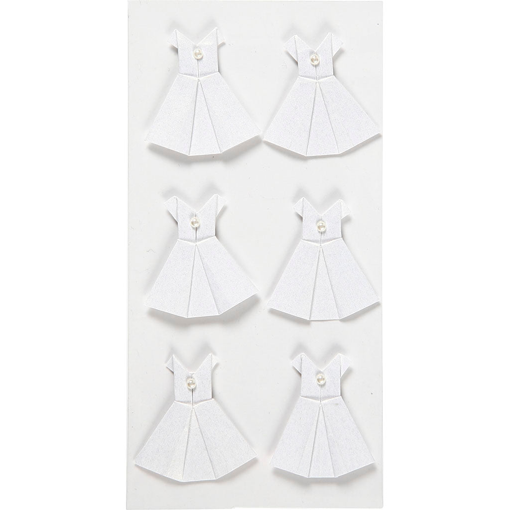 Creativ Firmenaufkleber, Kleid, Größe 35x31 mm, weiß, 6 Stück 1 Box