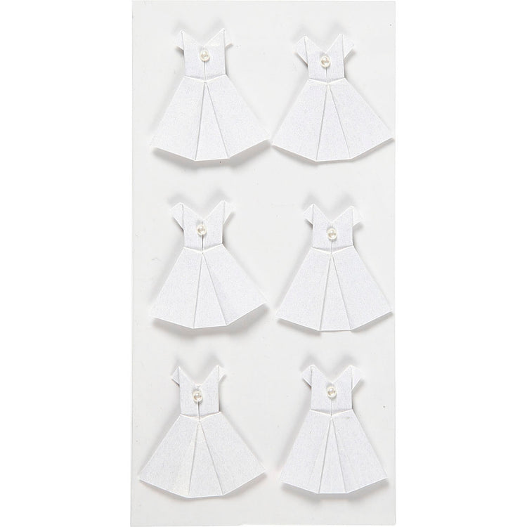Creativ Firmenaufkleber, Kleid, Größe 35x31 mm, weiß, 6 Stück 1 Box