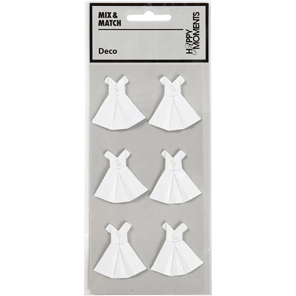 Creativ Firmenaufkleber, Kleid, Größe 35x31 mm, weiß, 6 Stück 1 Box