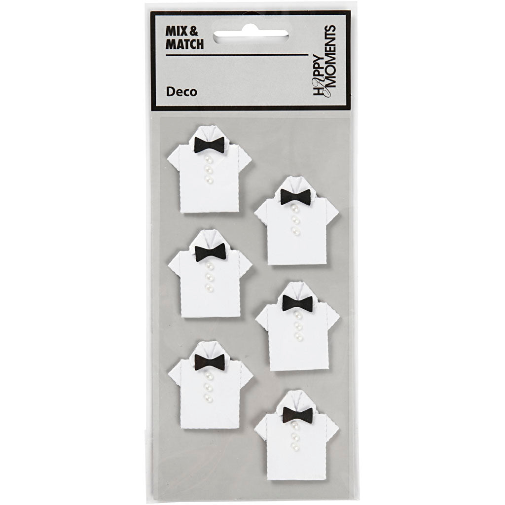 Creativ Firmenaufkleber, Shirt, Größe 33x35 mm, weiß, 6 Stück 1 Box